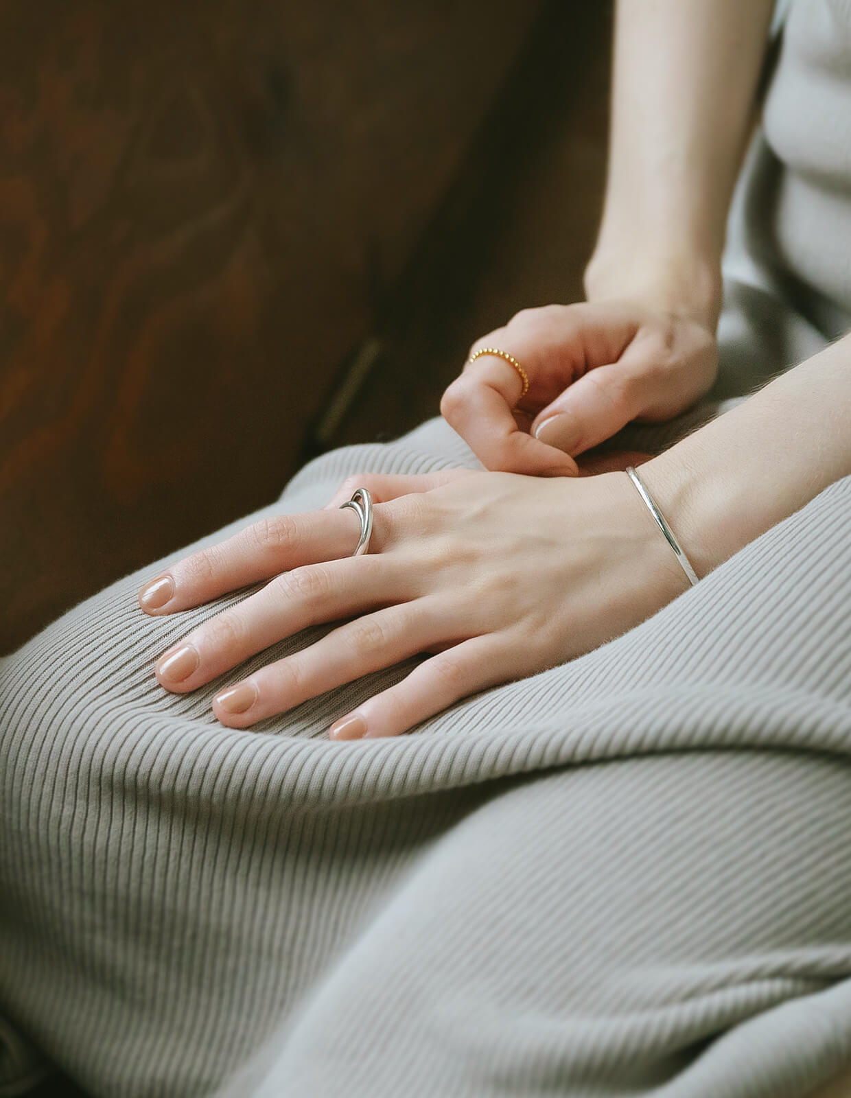 18K Gold Plated Sterling Silver Smooth Round Open Bangle | LADIER