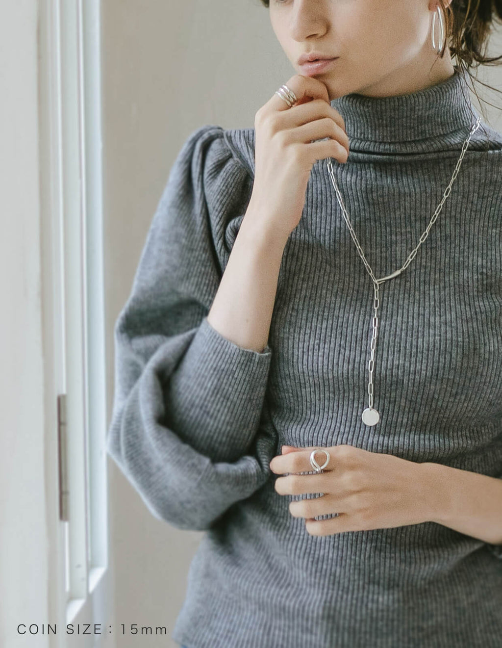 18K Gold Plated Sterling Silver Boxchain Coin Necklace | NOVAC-BLANCA