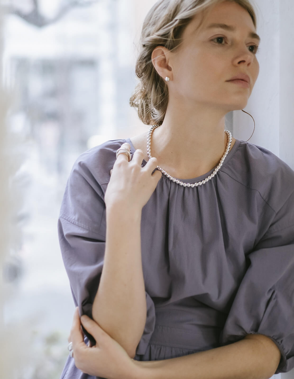 925 Sterling Silver Ball Chain Necklace | PALMYLA SHORT