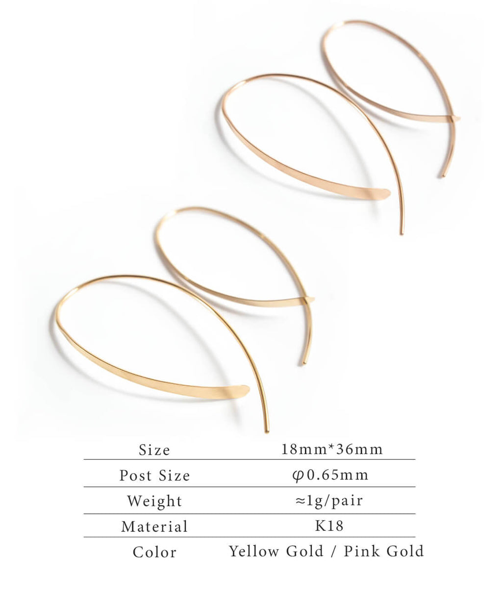 18K Gold Almond Hoop Earrings | GOUCCIA