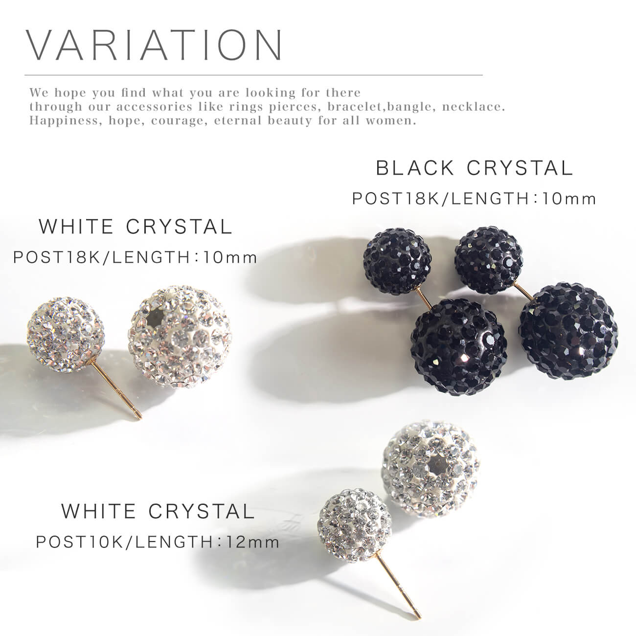 18K Post Crystal Pave Stud Earrings | DODONA
