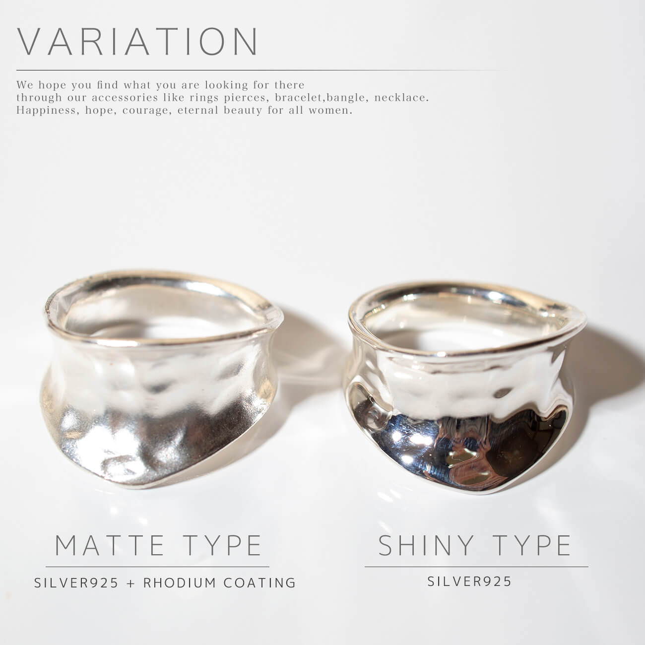 925 Sterling Silver Hammered Wide Ring | MOONU