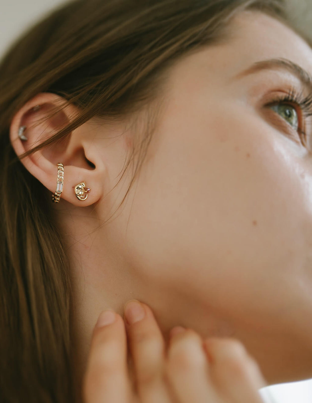 Baguette Cut Chain Earcuff ＆ Ring | TRESOR-MONO
