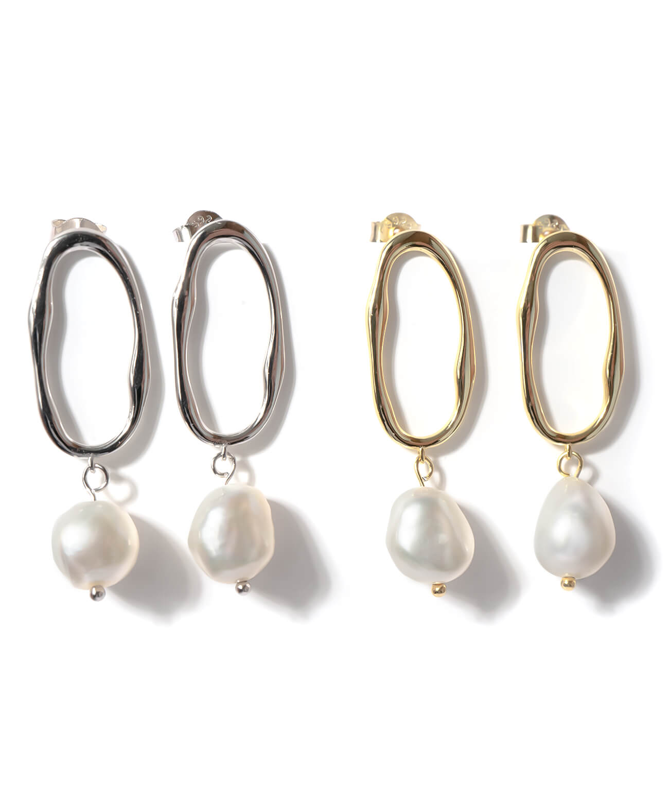 baroque pearl oval earrings | AFRIZO-OVAL-PE