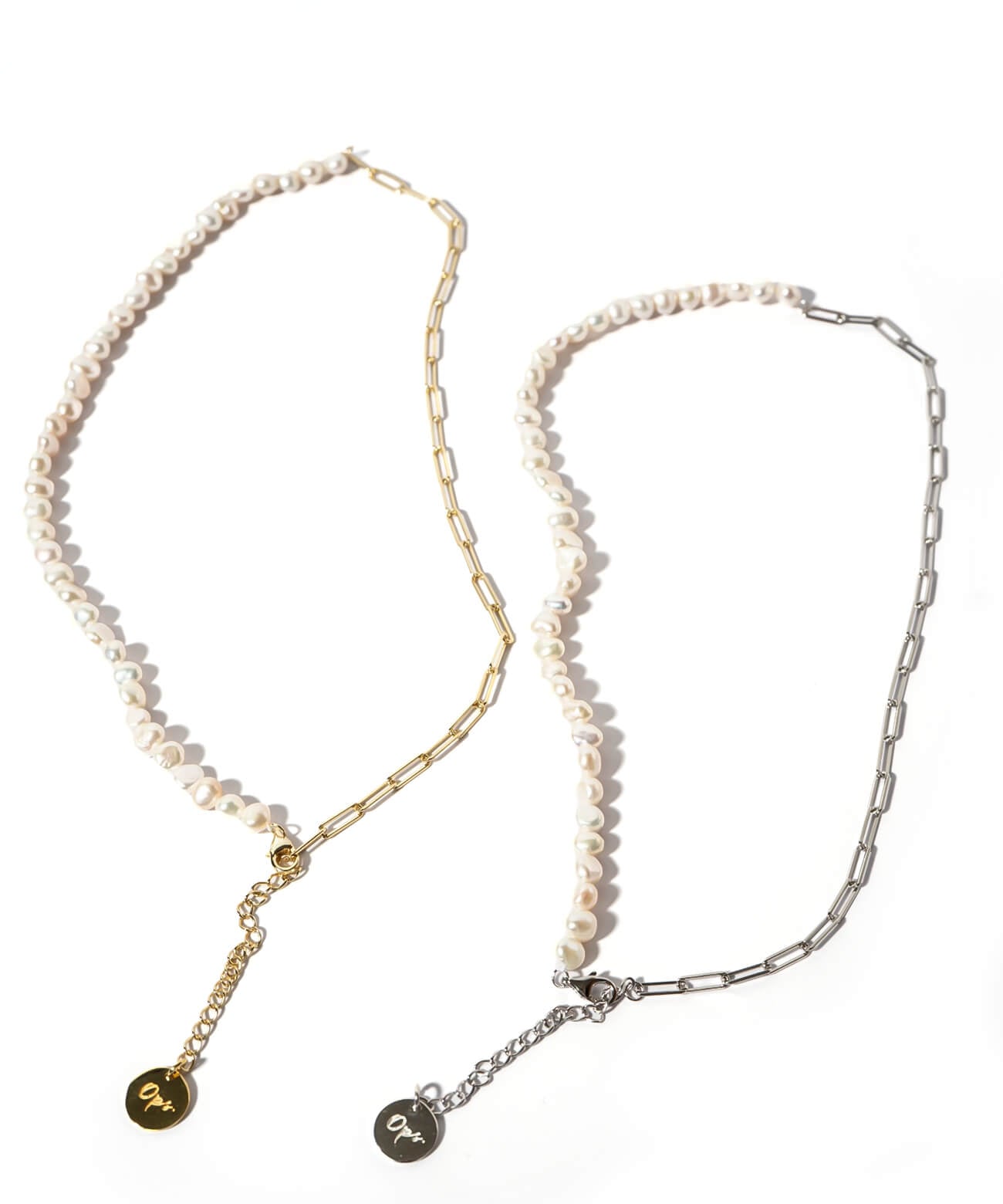 baroque pearl link chain necklace | AFRIZO-MIKTOS-NK