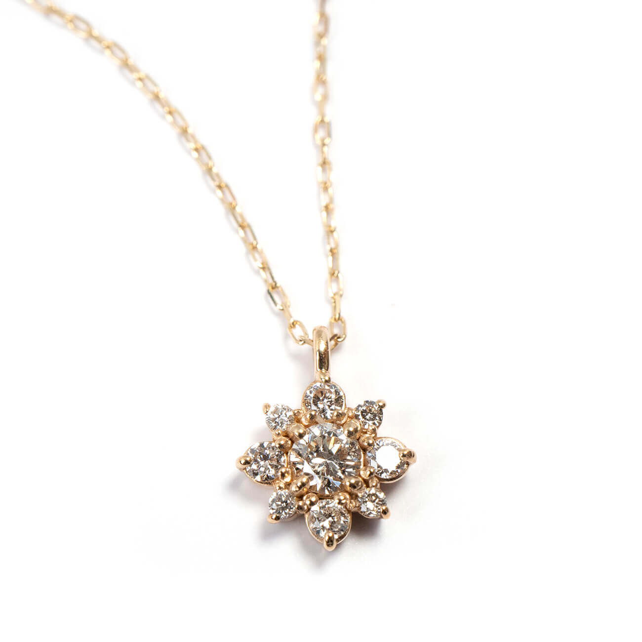 10K Star Flower Diamond Necklace | ASTERI-POLARIS-NK