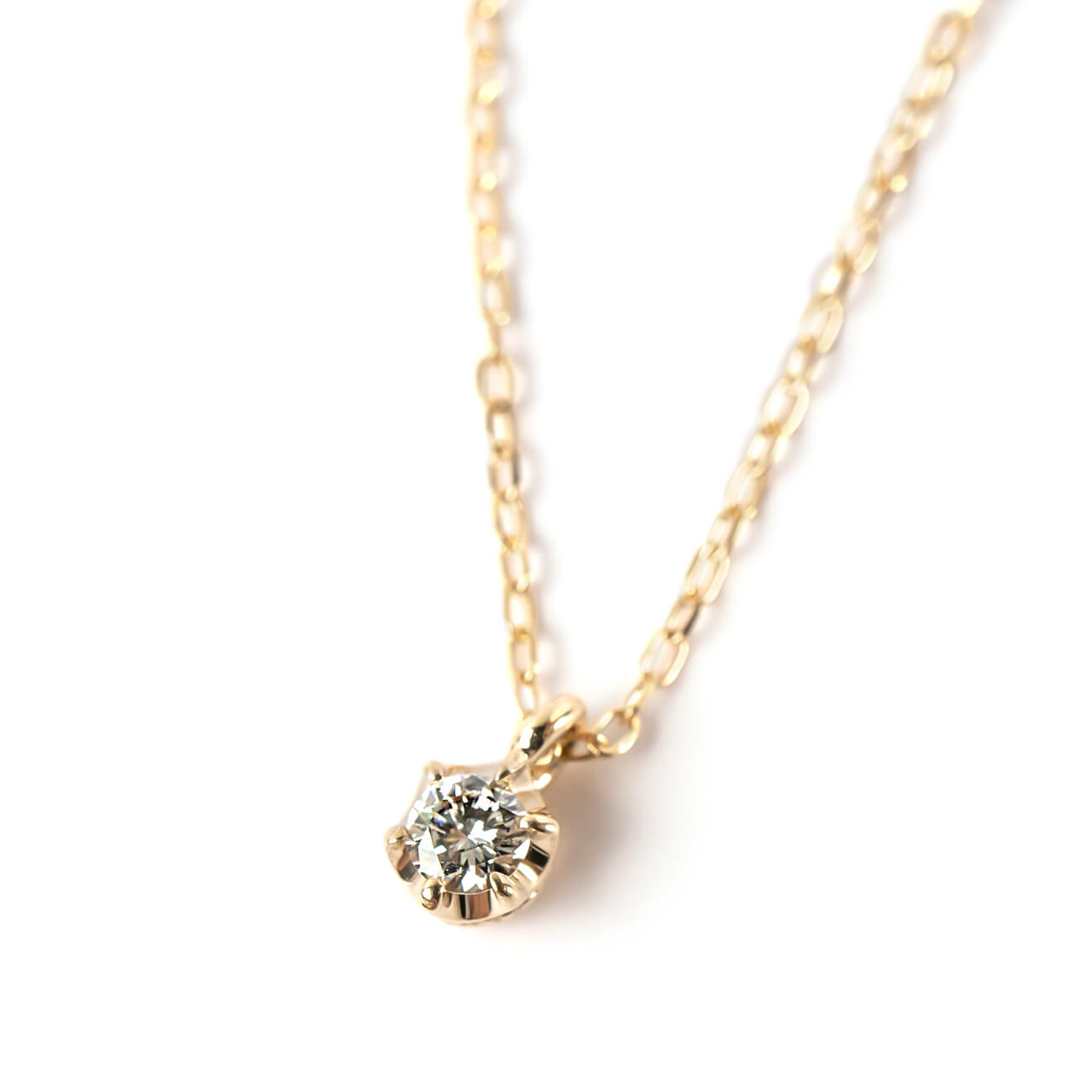 10K Gold Single Stone Diamond Necklace | ASTERI-SEIRIOS