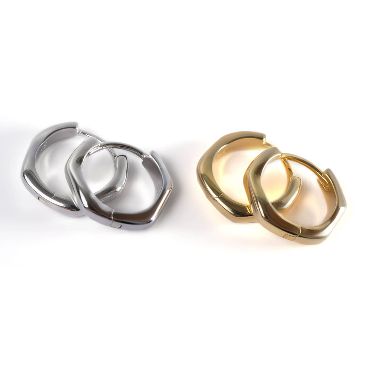18K Gold Plated Sterling Silver Chunky Hoop Earrings | KYKLOS-WAVE