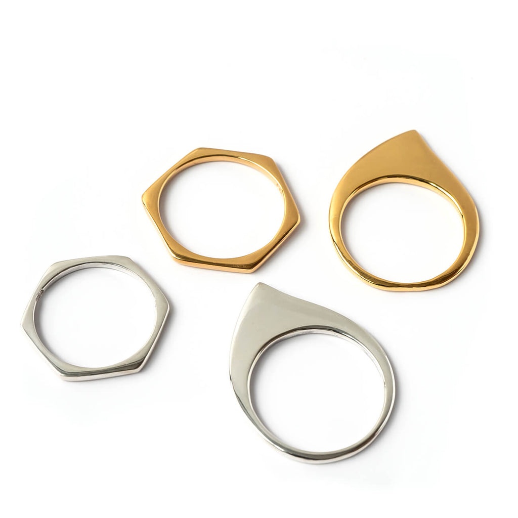 18K Gold Plated Sterling Silver Skiny Stacking Ring | LEIKKISA