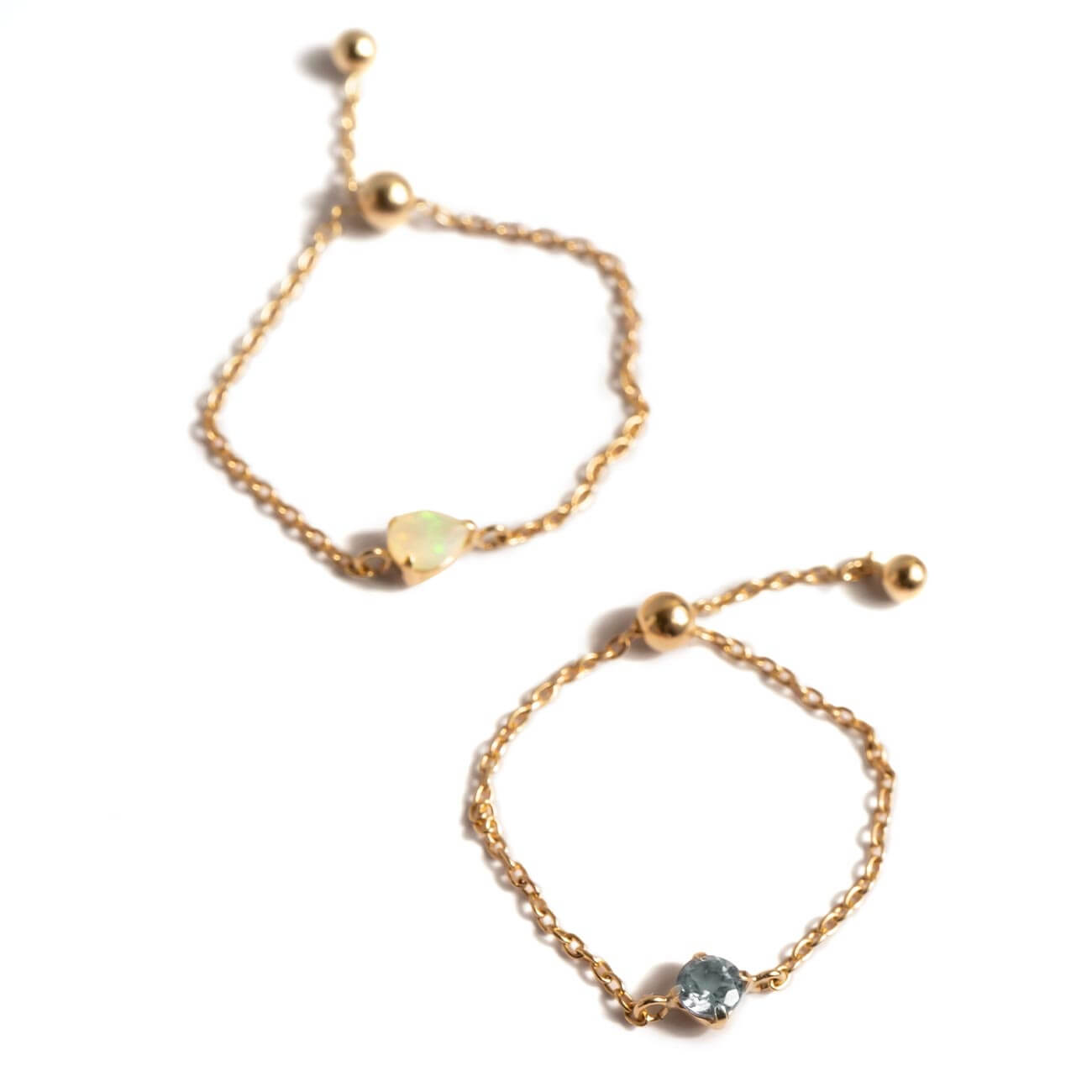 18k gemstone chain ring | MEGREZ CHAIN RING