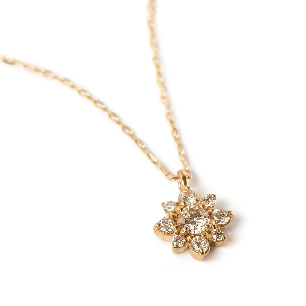 10K Star Flower Diamond Necklace | ASTERI-POLARIS-NK