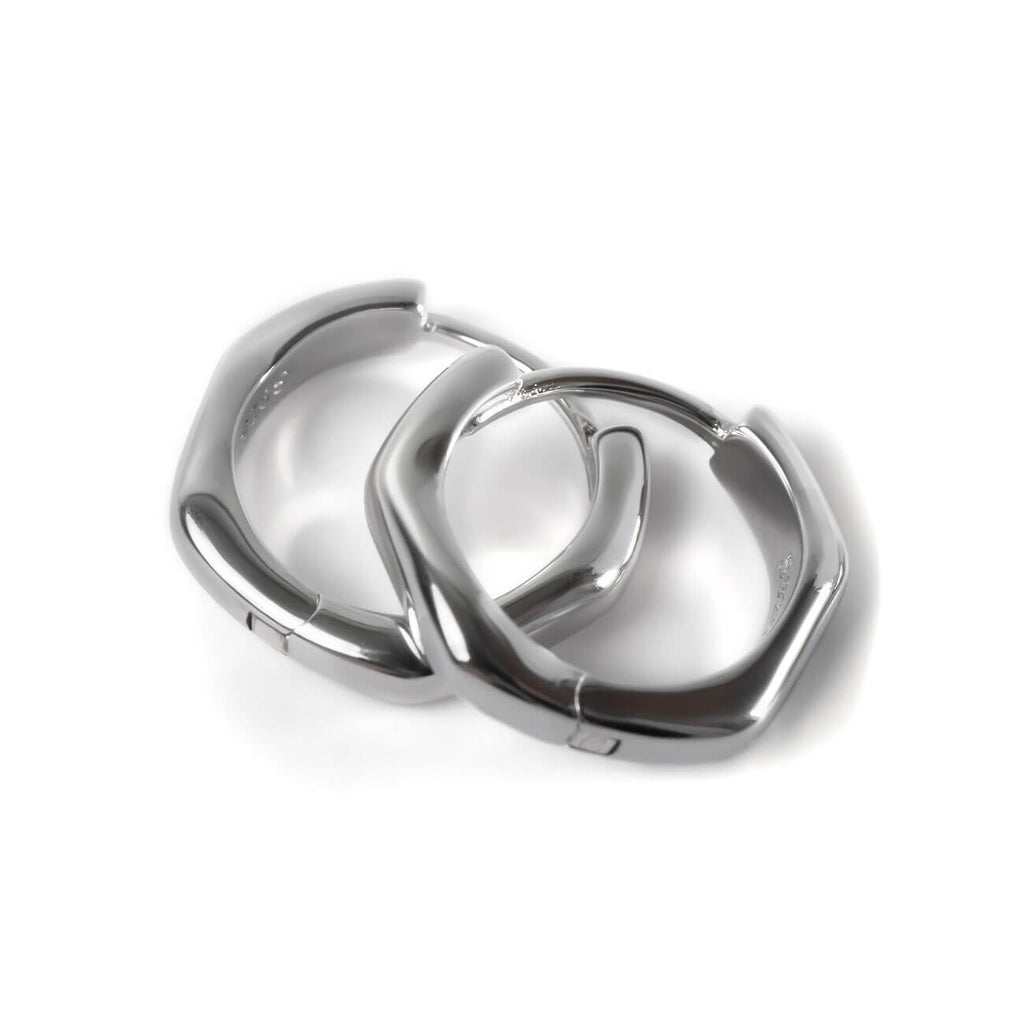 18K Gold Plated Sterling Silver Chunky Hoop Earrings | KYKLOS-WAVE