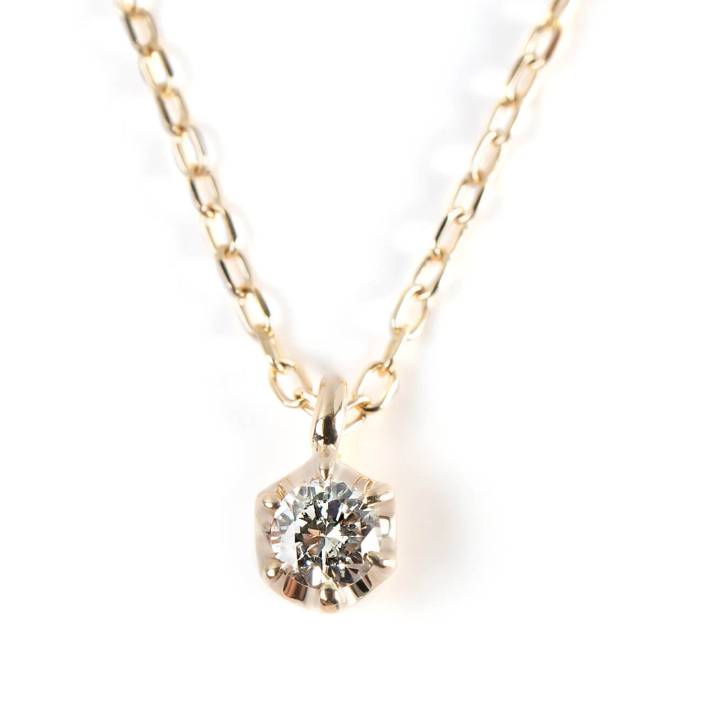 10K Gold Single Stone Diamond Necklace | ASTERI-SEIRIOS