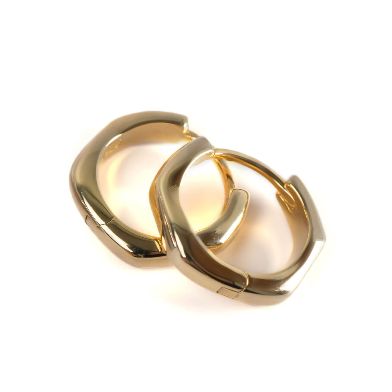 18K Gold Plated Sterling Silver Chunky Hoop Earrings | KYKLOS-WAVE