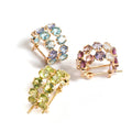10K Gold Multicolor Gemstone Huggie Hoop Earrings | MAROLOKKO