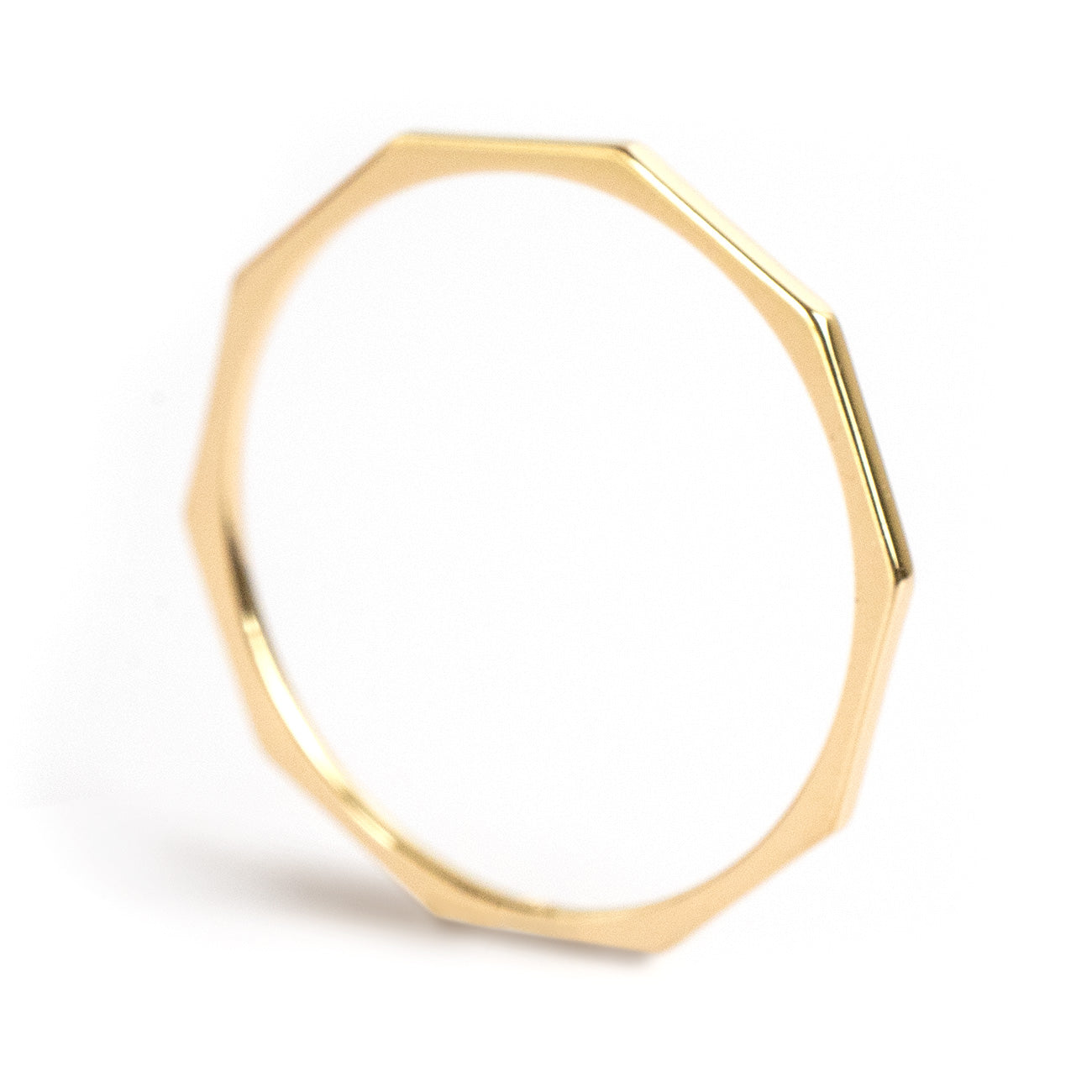 18K Decagon Delicate Gold Ring | TOCACK