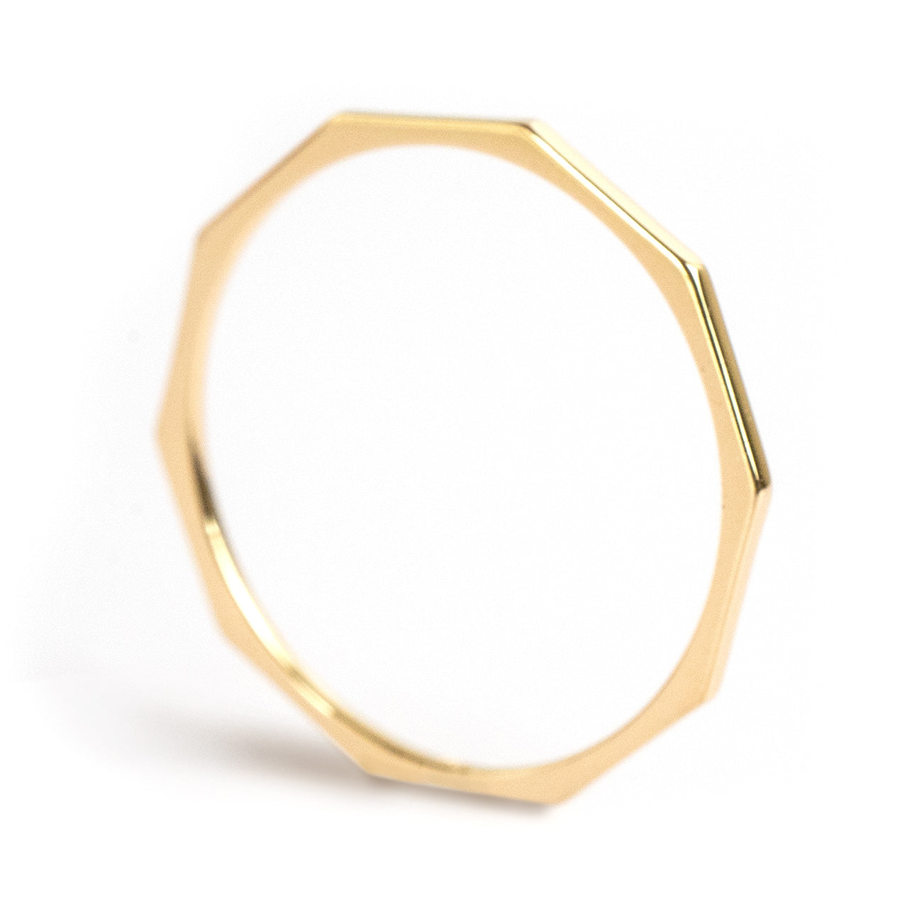 18K Gold Decagon Delicate Gold Ring | TOCACK