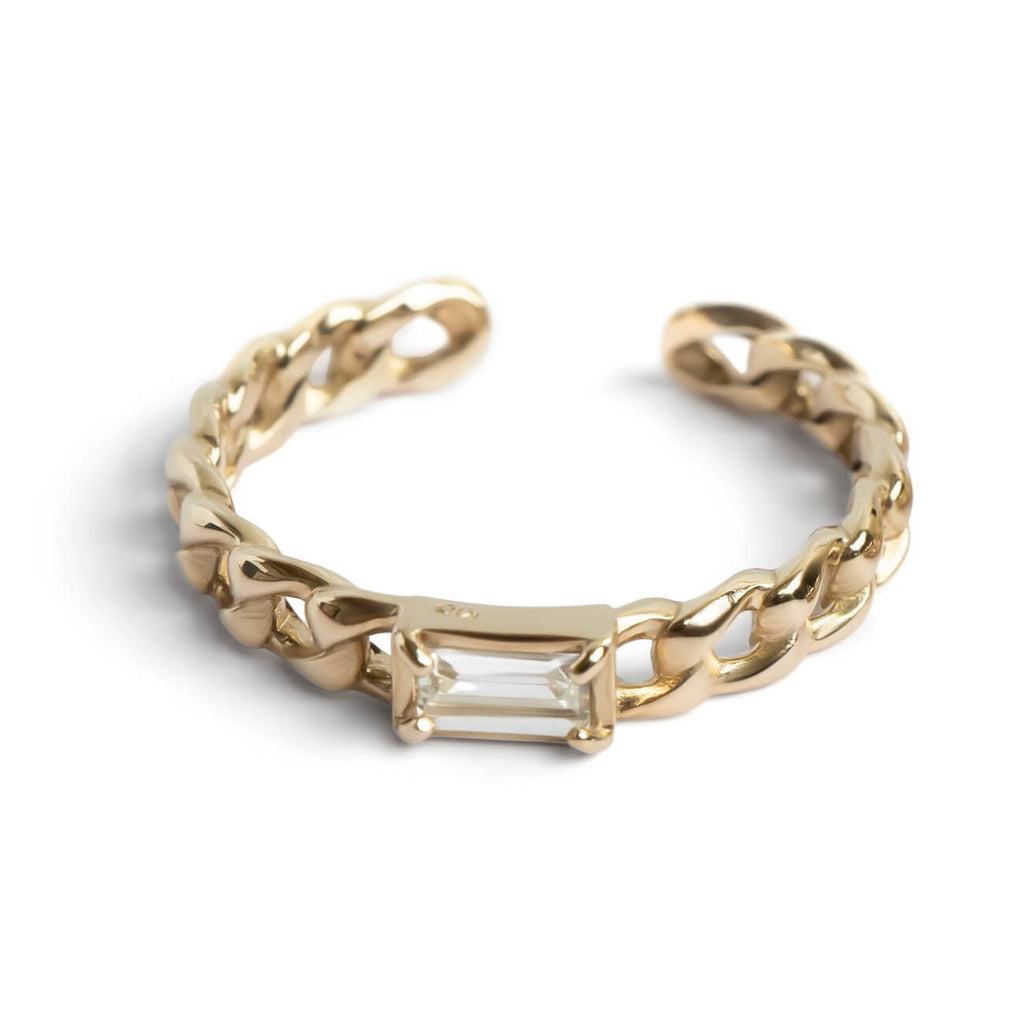Baguette Cut Chain Earcuff ＆ Ring | TRESOR-MONO