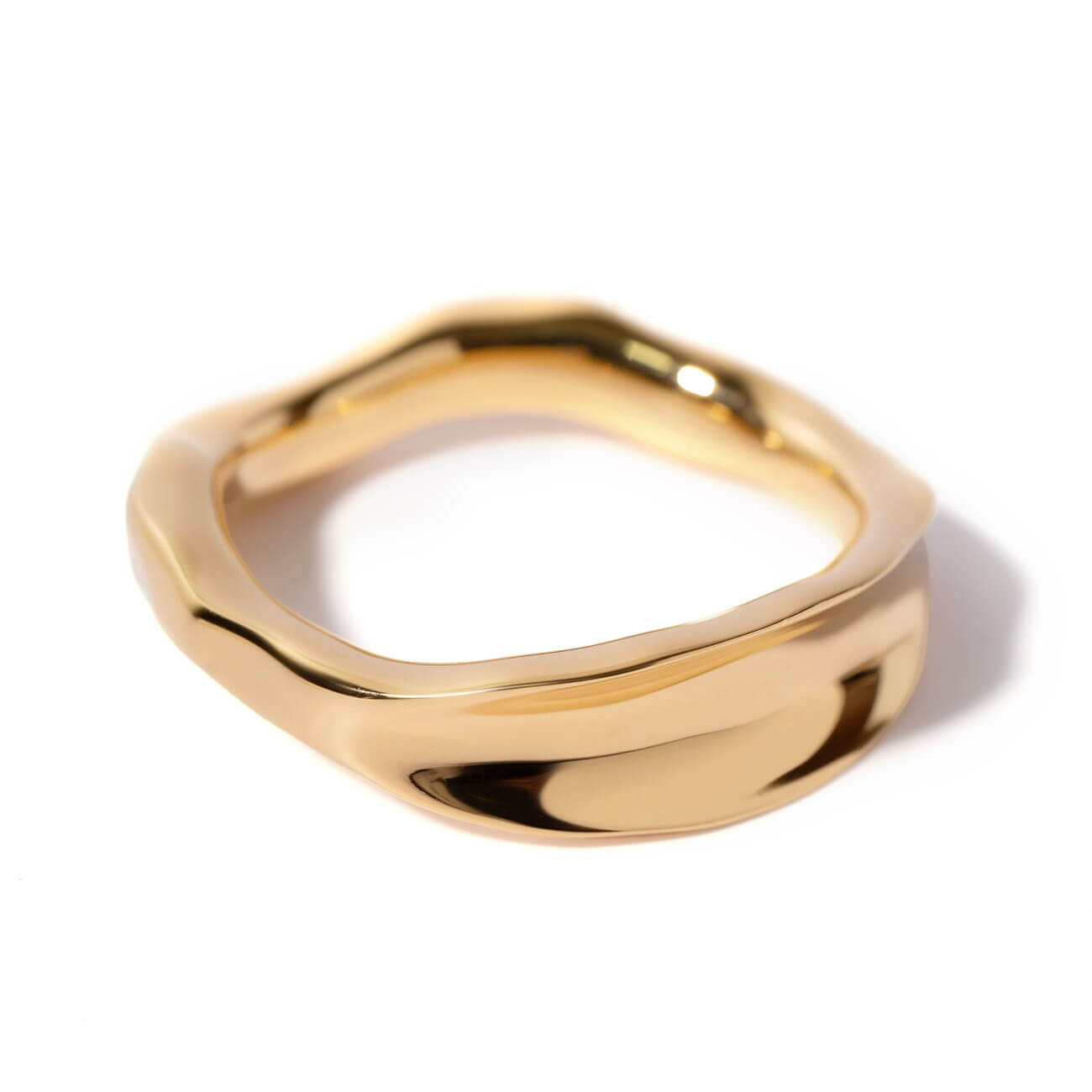 18K Gold Plated Sterling Silver Ripple Wave Ring | MIELIKKI-TUULI