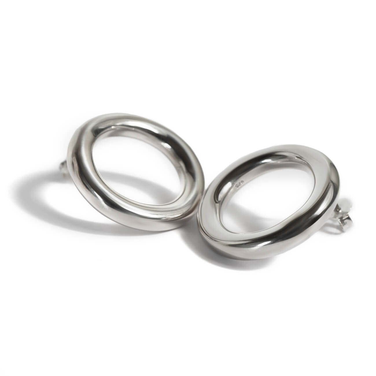 18K Gold Plated Sterling Silver Puffy Hoop Pierce | AUREOLA