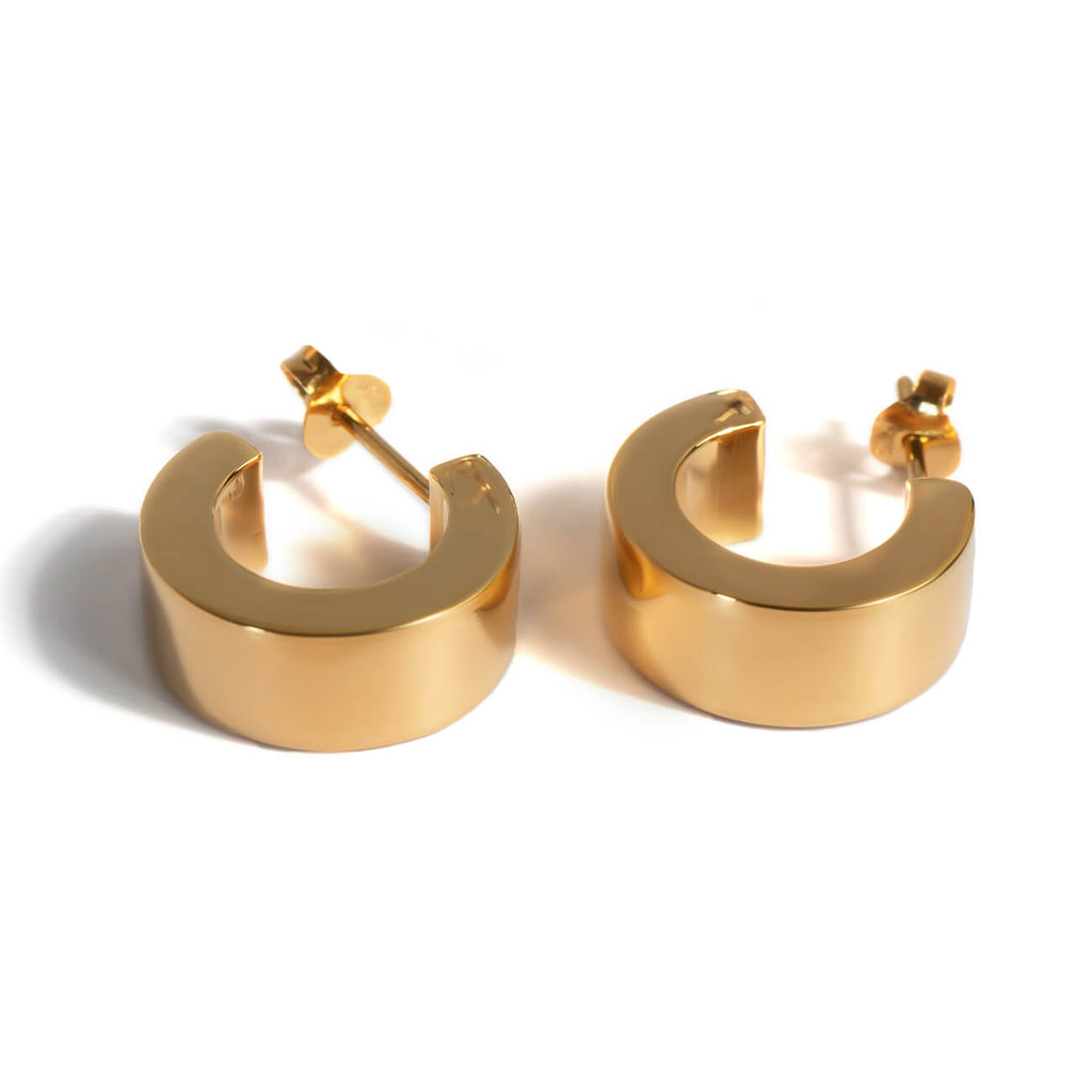 18K Gold Plated Sterling Silver Lustrou Hoop Pierce | CAPPIO