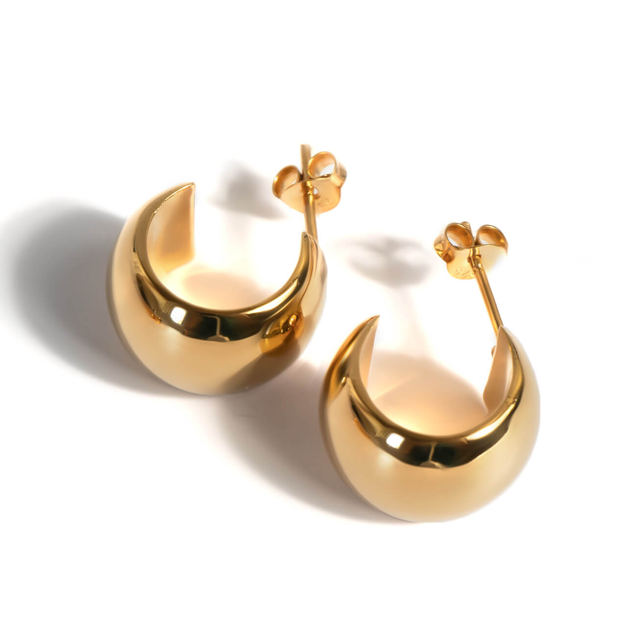 18K Gold Plated Sterling Silver Lustrou Hoop Pierce | CAPPIO