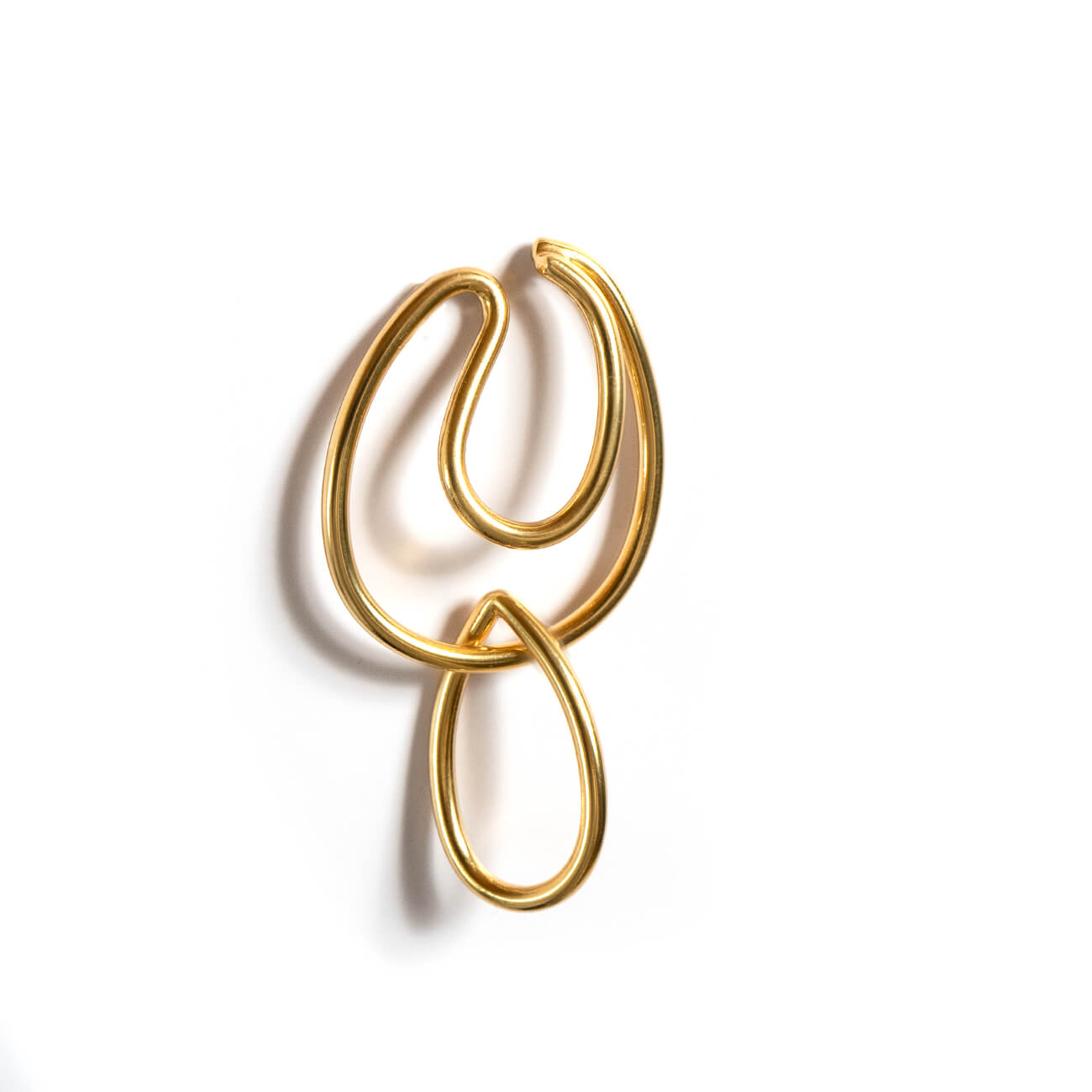 18K Gold Plated Sterling Silver Dangle Drop Charm Earcuff | LOITSU