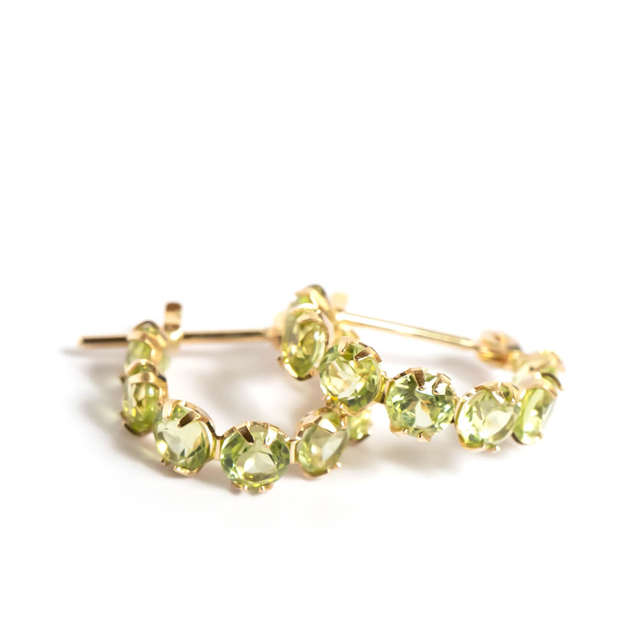 10K Gold Multicolor Gemstone Huggie Hoop Earrings | MAROLOKKO