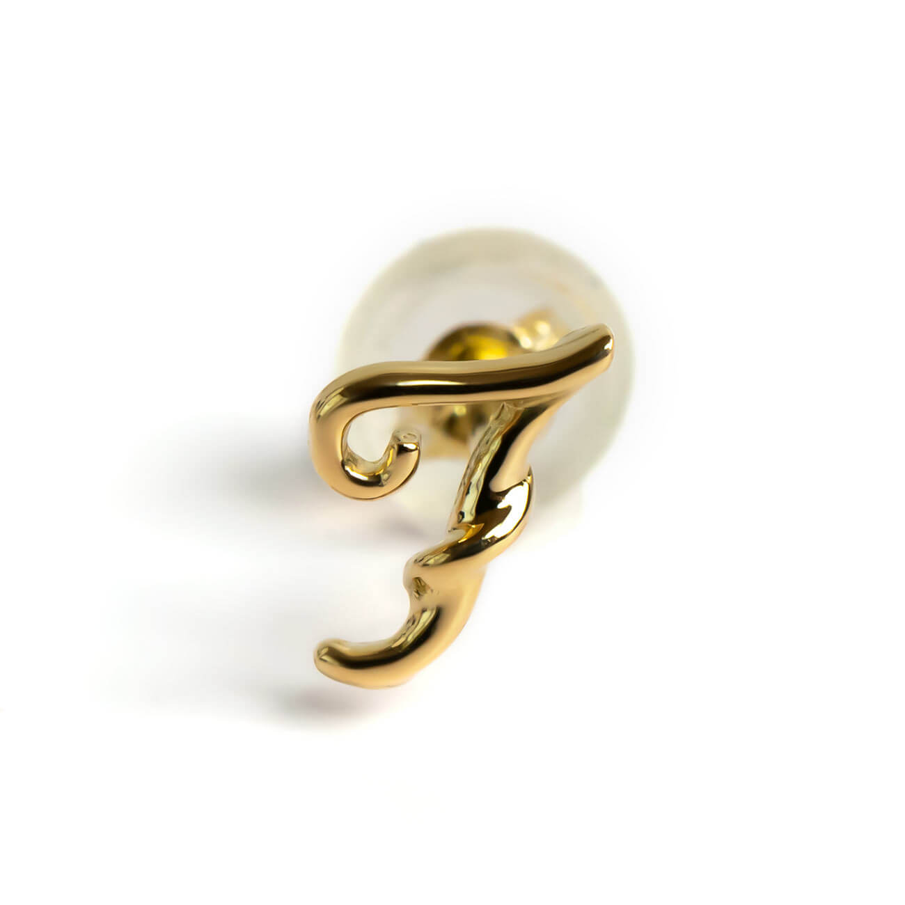 18K Gold Petit Cursive Initial Earring | MOLLICA LETTERA