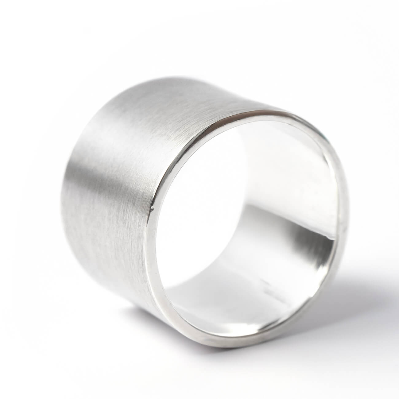 18K Gold Plated Sterling Silver Wide Tube Ring | TORONC MATTE