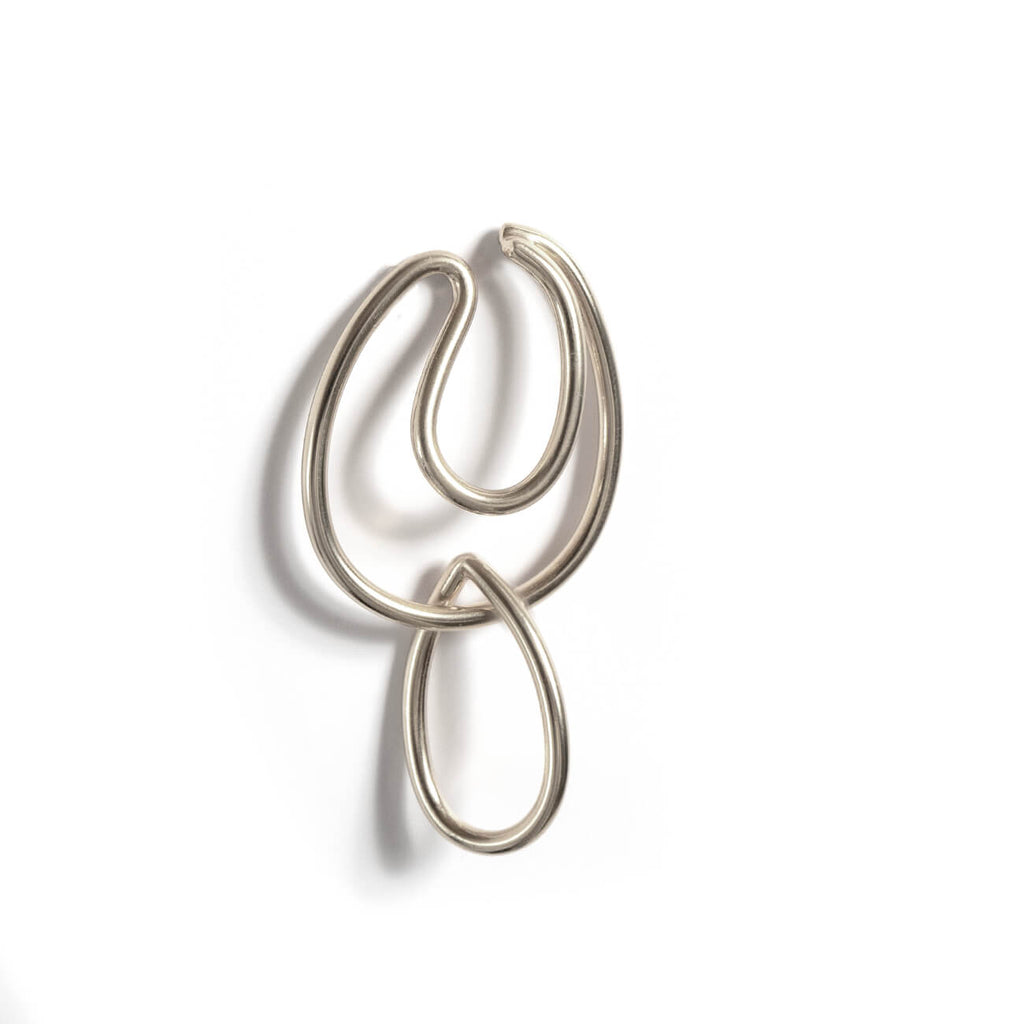 18K Gold Plated Sterling Silver Dangle Drop Charm Earcuff | LOITSU