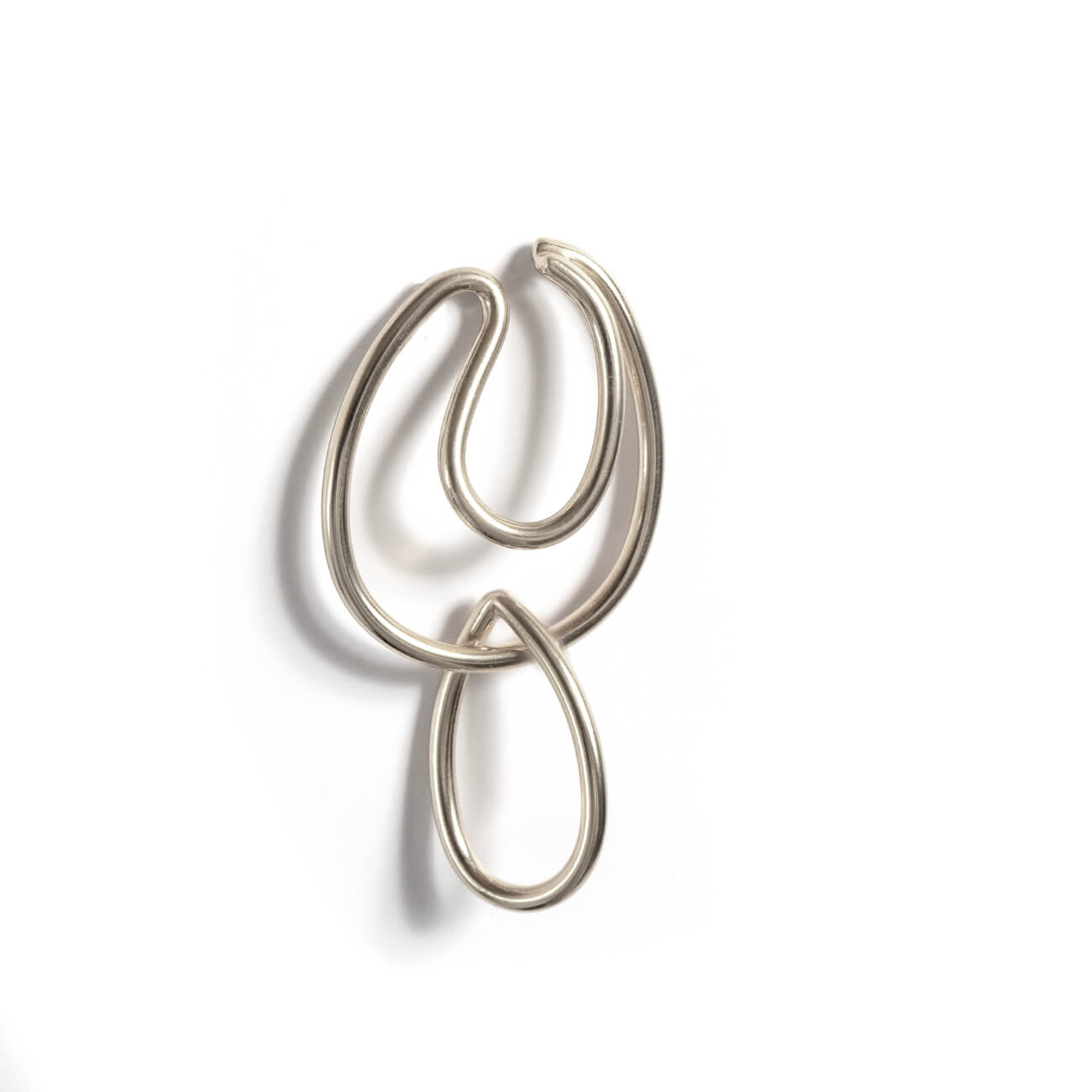 18K Gold Plated Sterling Silver Dangle Drop Charm Earcuff | LOITSU