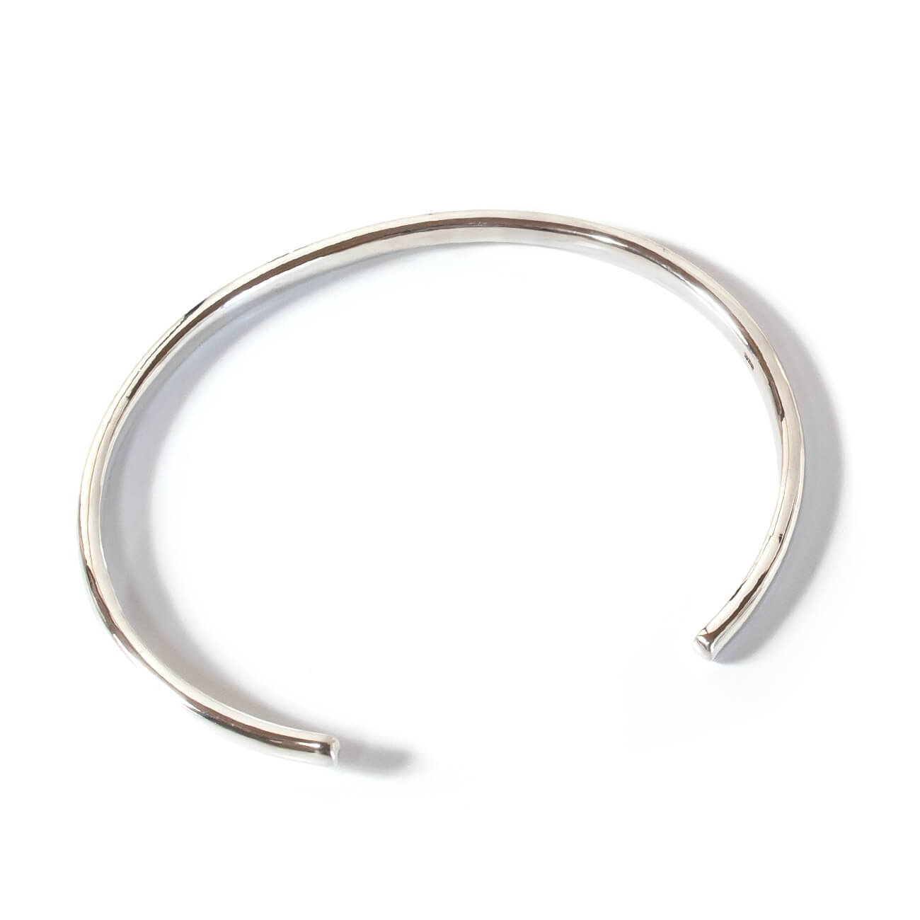 18K Gold Plated Sterling Silver Smooth Round Open Bangle | LADIER