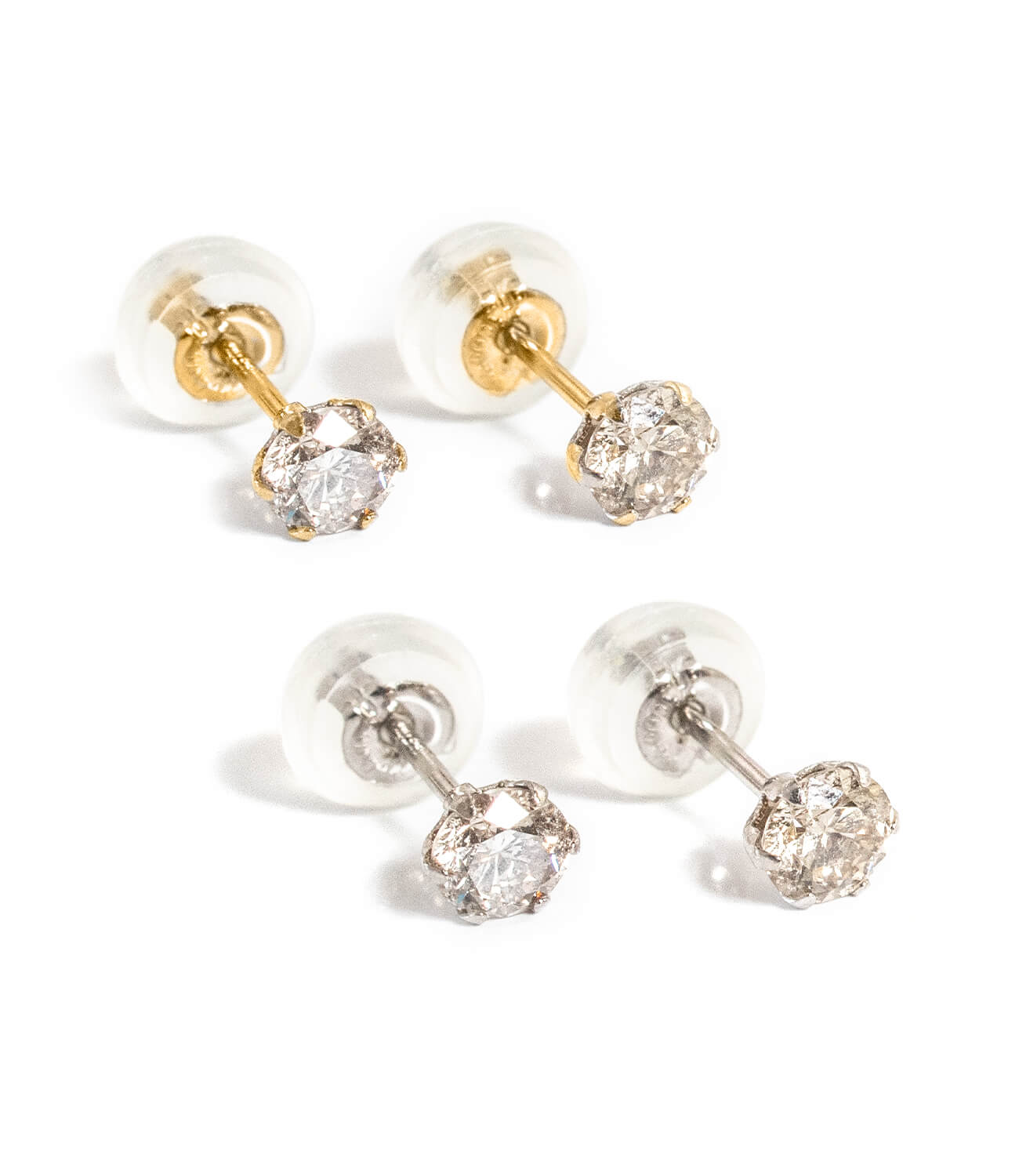 H&c Cut Pt900 Precious Diamond Stud Earrings | EDELE