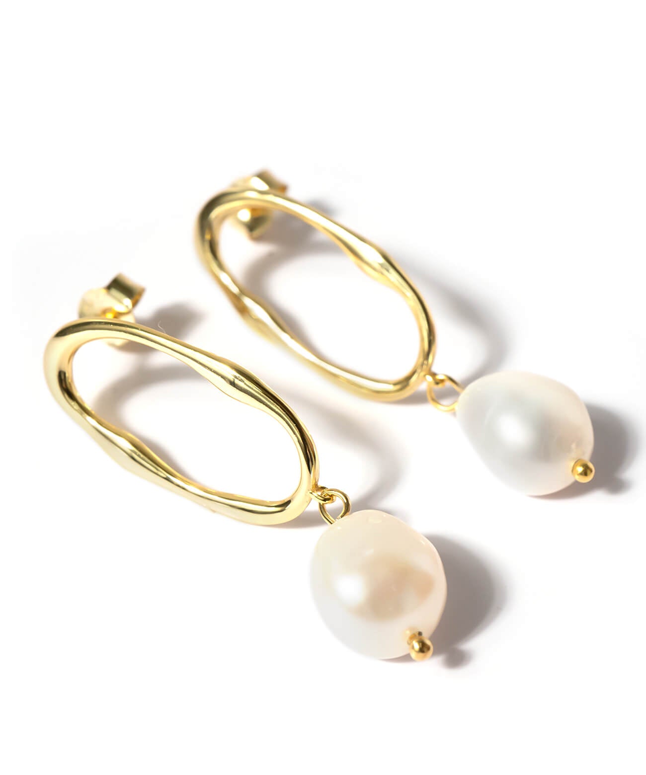 baroque pearl oval earrings | AFRIZO-OVAL-PE