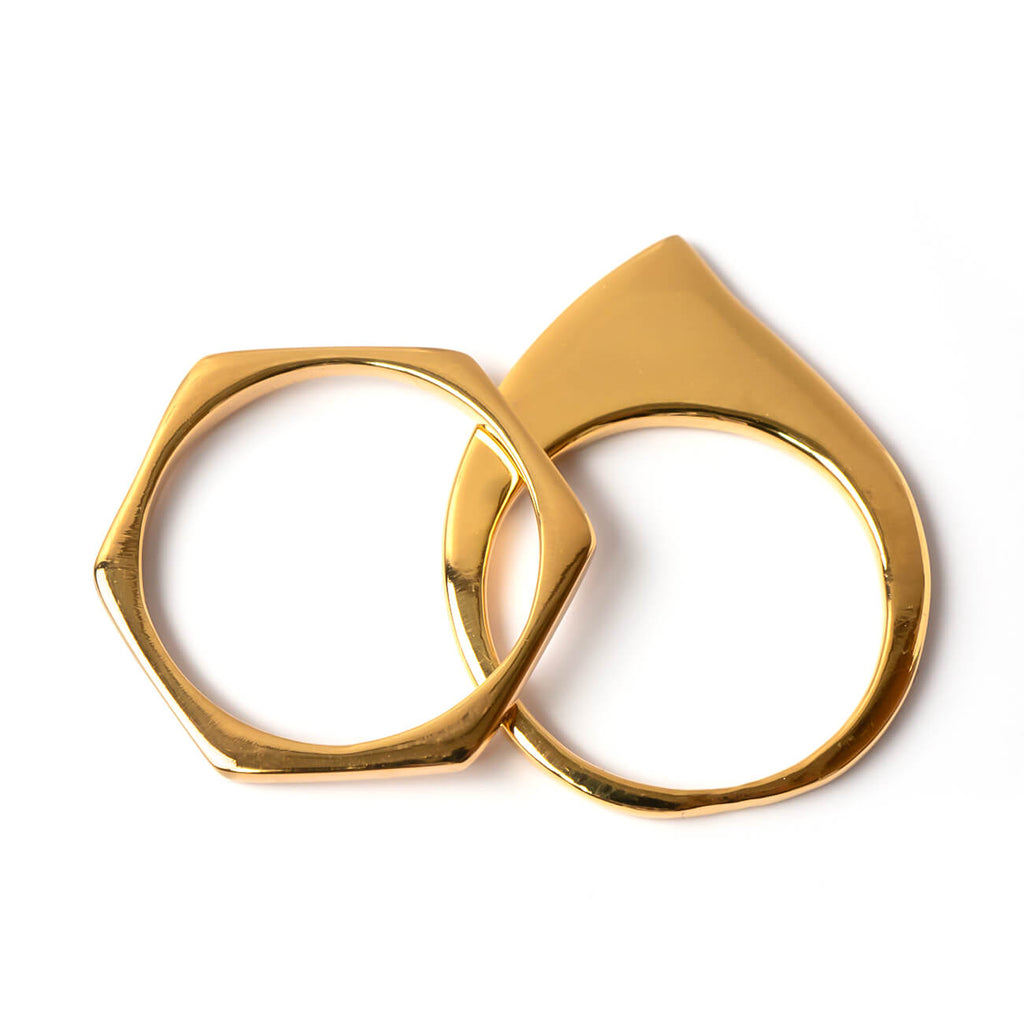 18K Gold Plated Sterling Silver Skiny Stacking Ring | LEIKKISA