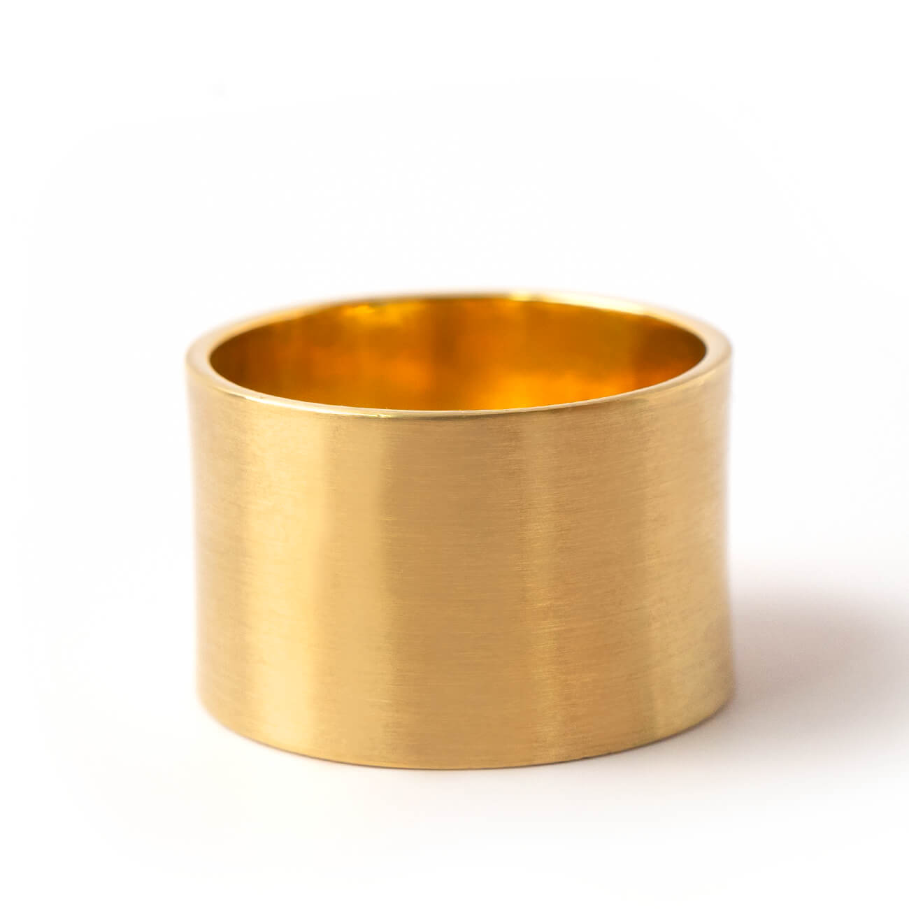 18K Gold Plated Sterling Silver Wide Tube Ring | TORONC MATTE