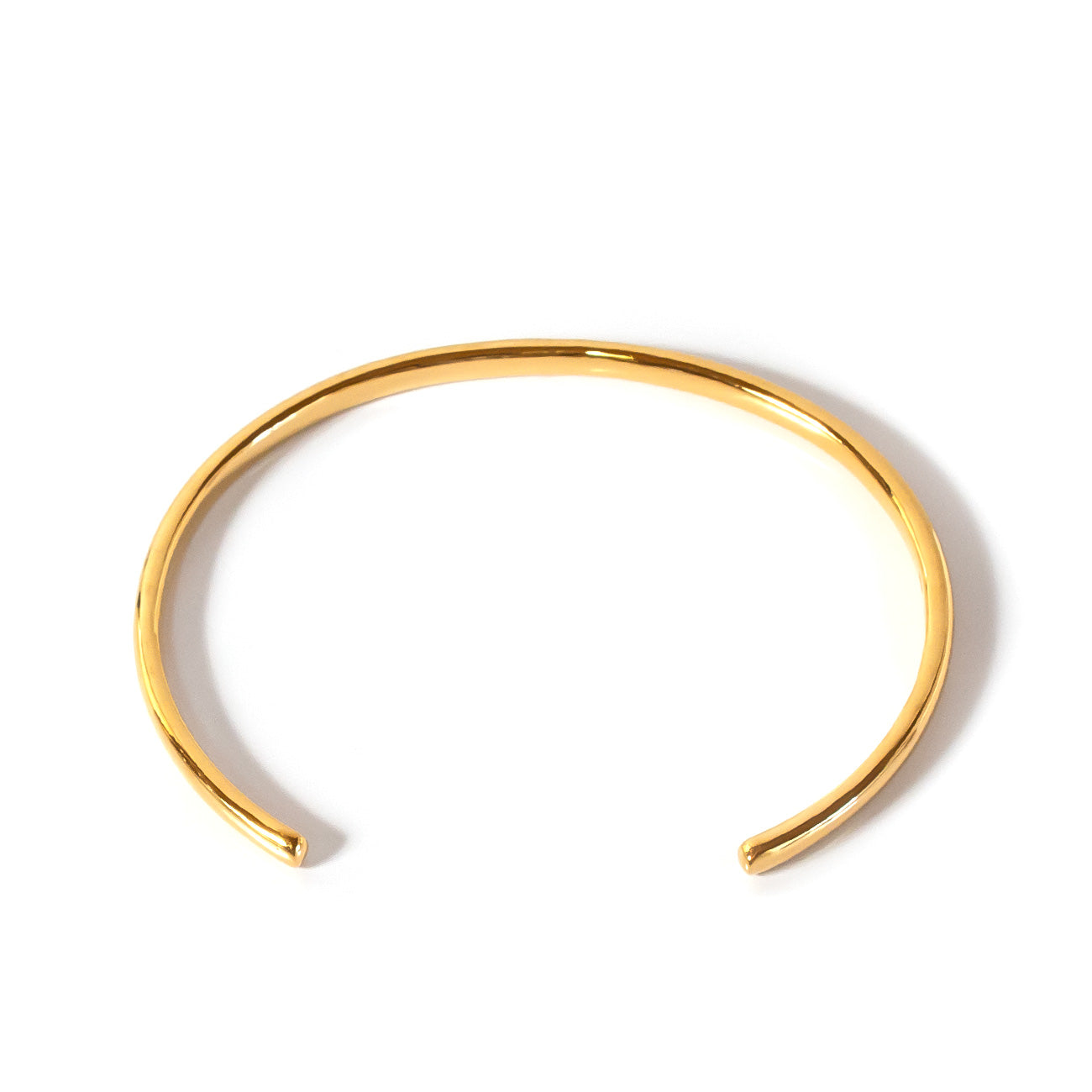 18K Gold Plated Sterling Silver Smooth Round Open Bangle | LADIER