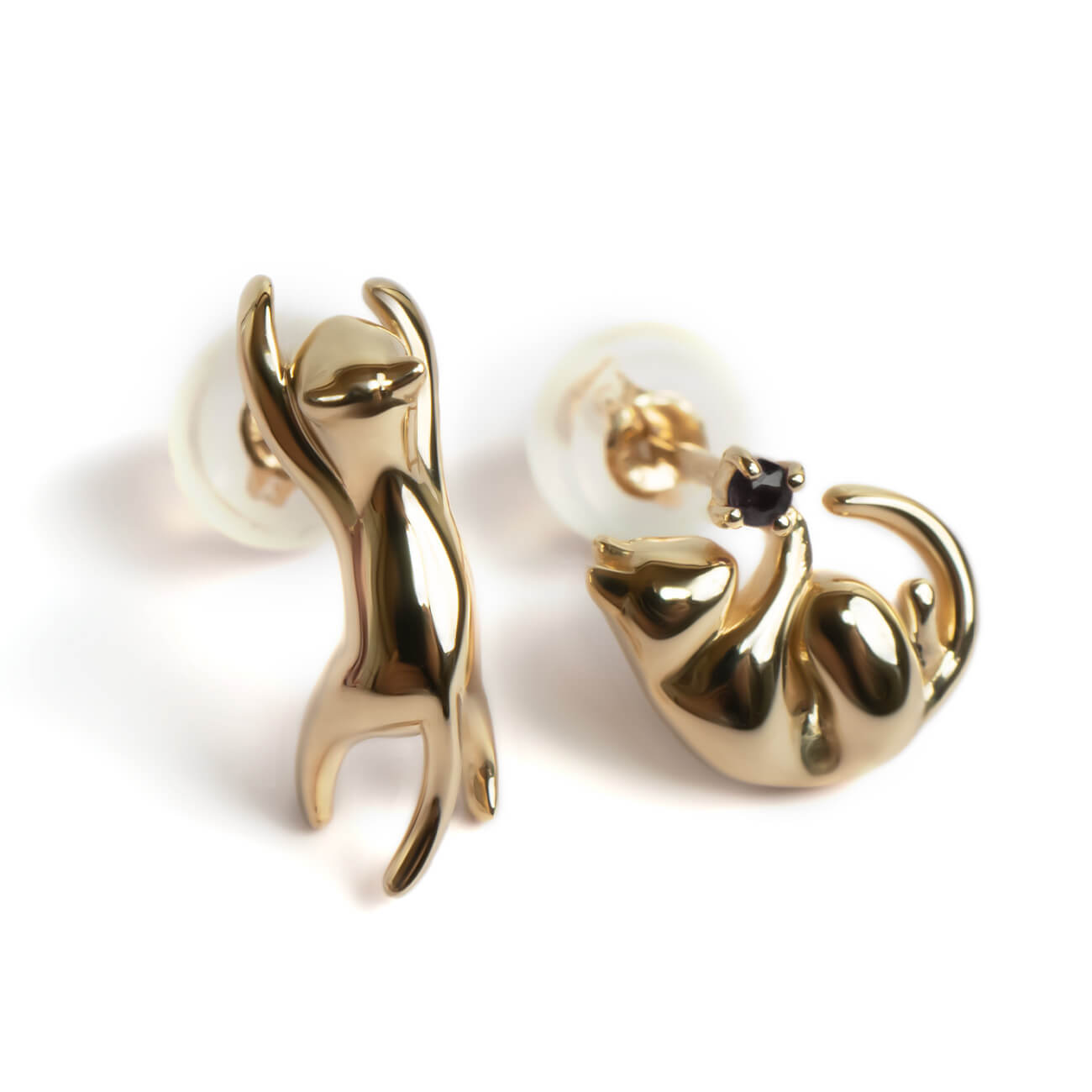 10K Gold Gemstone Cat Pierce | ZOI-CAT
