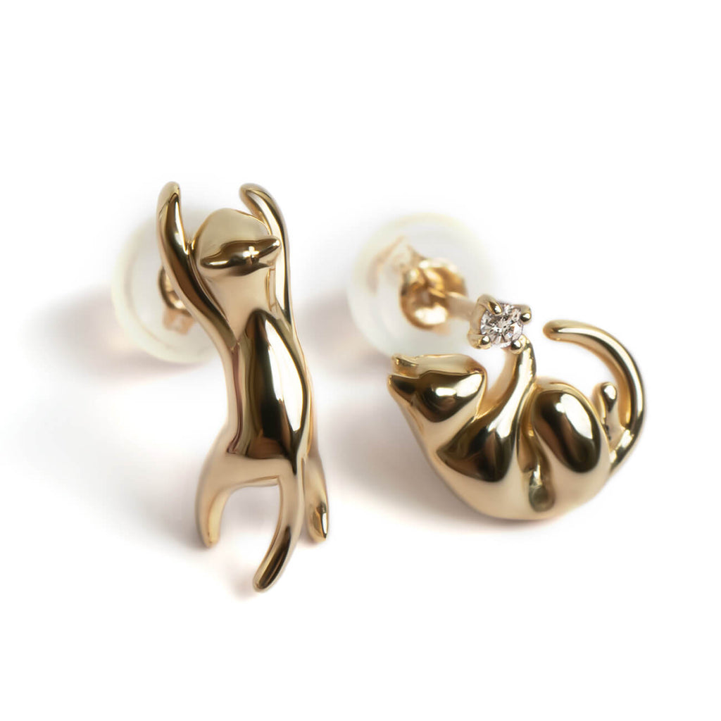10K Gold Gemstone Cat Pierce | ZOI-CAT
