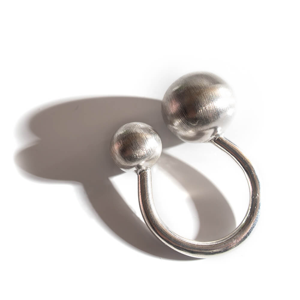 Silver925 Double Ball Matte Ring | FRERE-MATTE