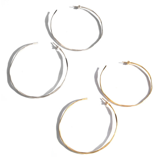 Silver925 6cm Twisted Large Hoop Earrings | TORDU