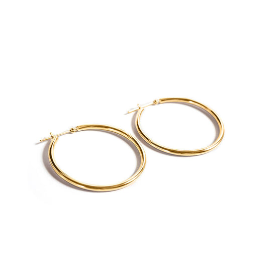 Silver925 Round Hoop Earrings | RIRUS