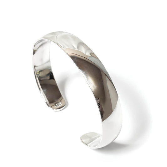 Silver925 Smooth Round Harf Bangle | AUXERRE