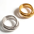 18K Gold Plated Sterling Silver Multi Layered Ring | PAMUR