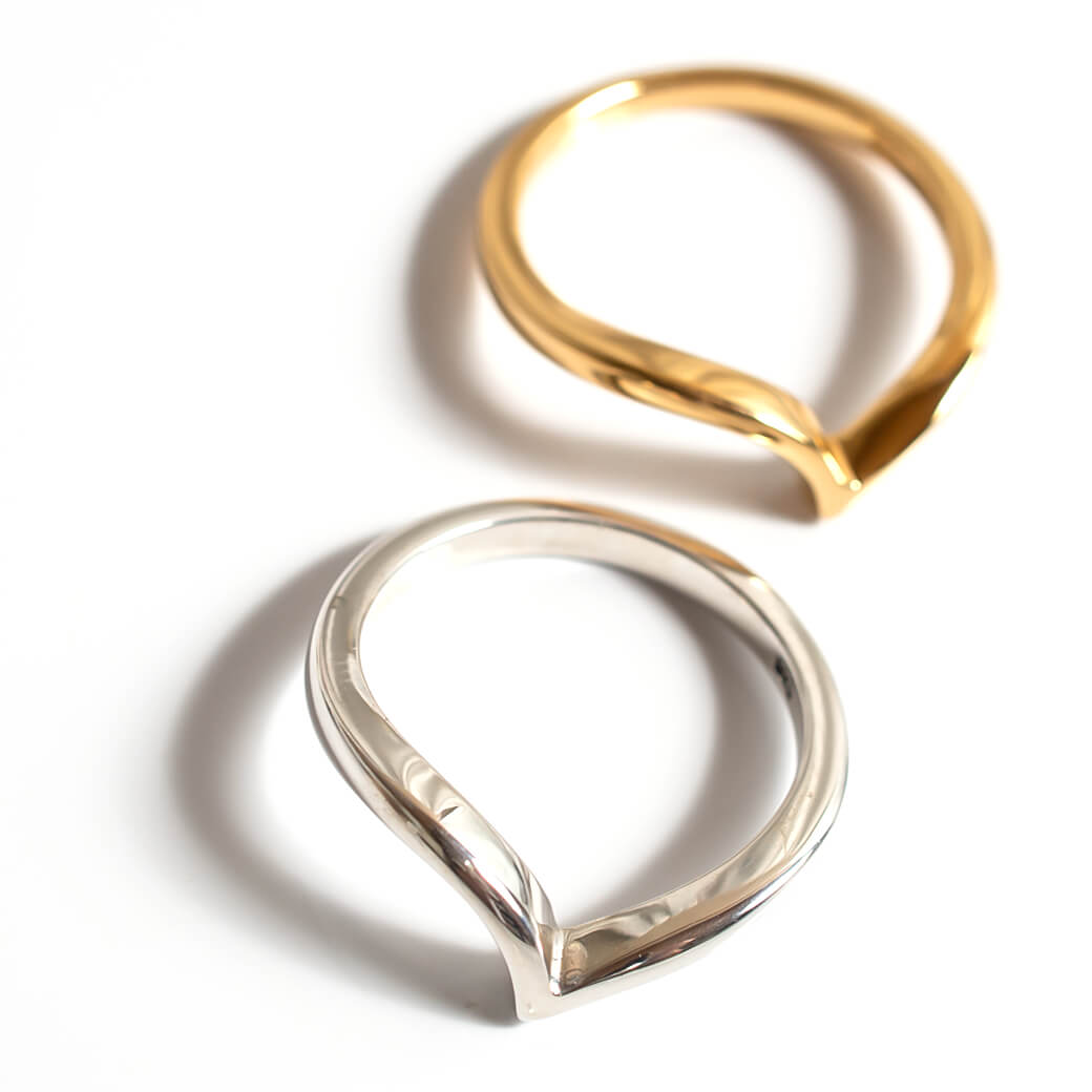 18K Gold Plated Sterling Silver Chevron Ring | GAVIOTA