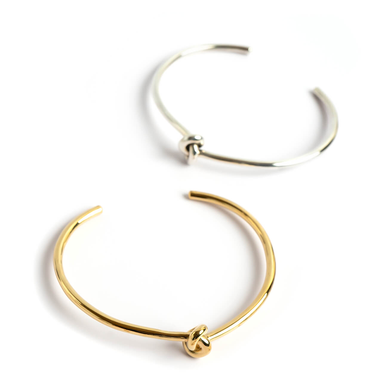 18K Gold Plated Sterling Silver Tight Knot Bangle | OBLIGA