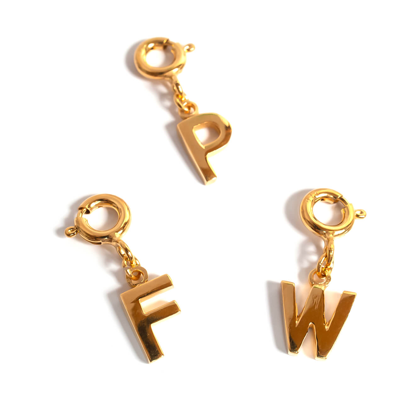 18K Gold Plated Sterling Silver Initial Dangle Charm | LUPINO GOLD