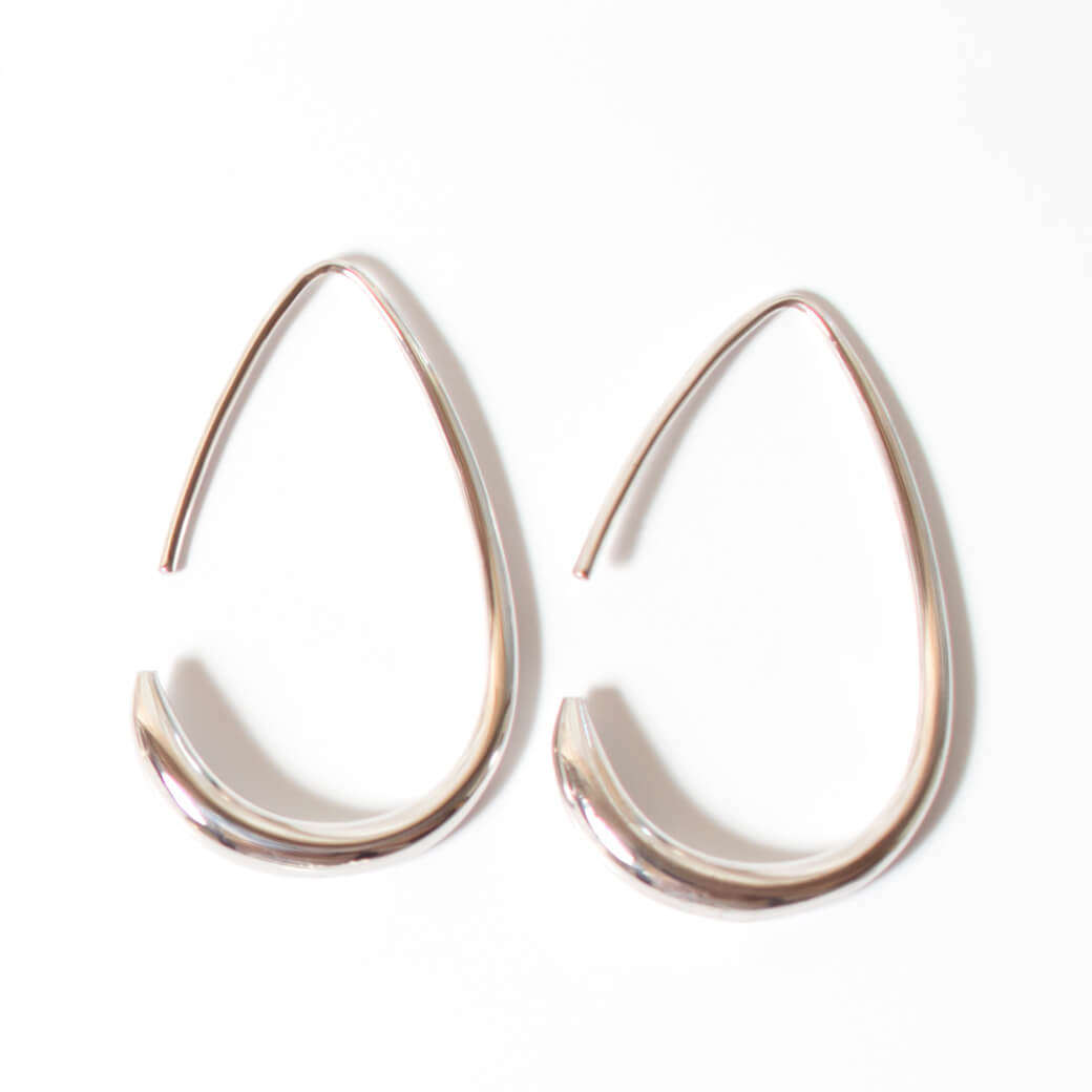 Silver925 Shiny Drop Hang Earrings | LADEW