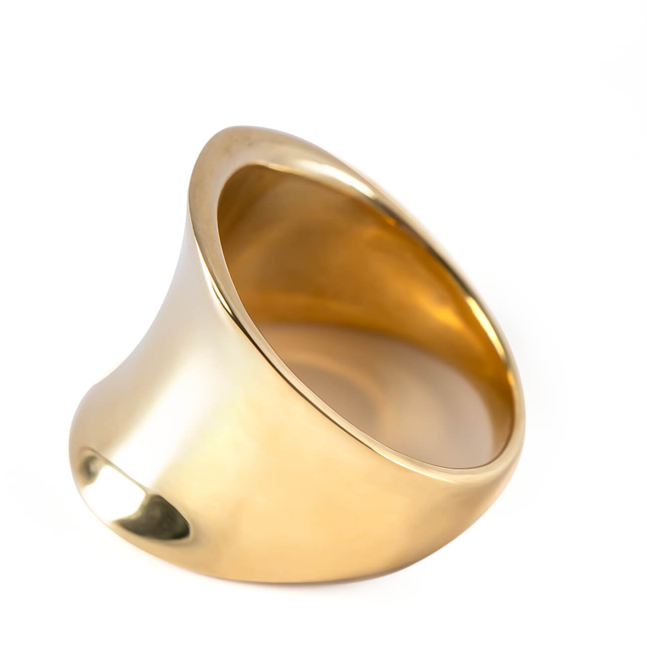 18K Gold Plated Sterling Silver Curved Tube Ring | AVIOR